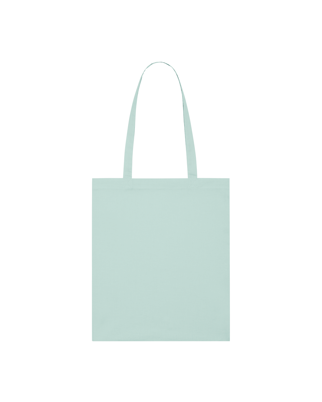 Pink GOTS-certified organic cotton tote bag with reinforced double-fold top and self-fabric shoulder straps.