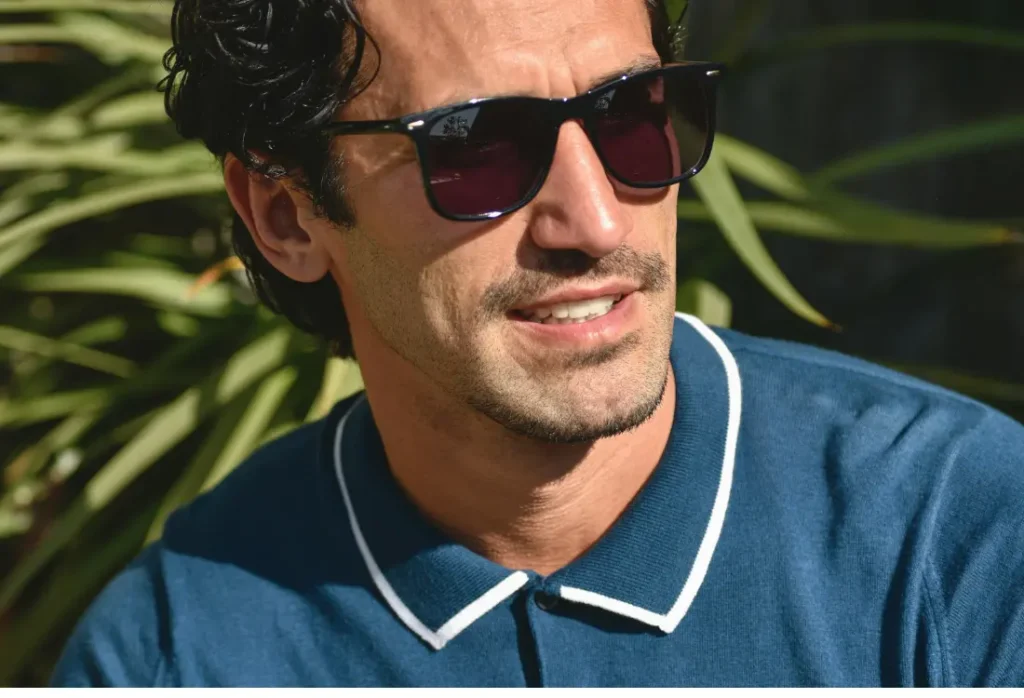 Blue printed polo shirt works a perfect polo shirt for women and men. Promote your company with pride.